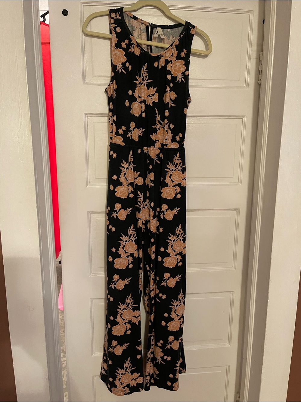 Pact Black Jumpsuit with Beige Floral Print